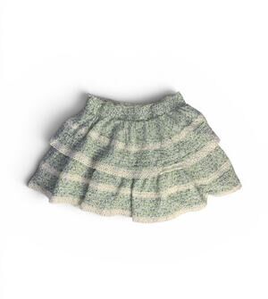 Aerie Rock N Ruffle Tiered Mini Skirt, Green Floral, Lace, Pin Tucked, Women’s S